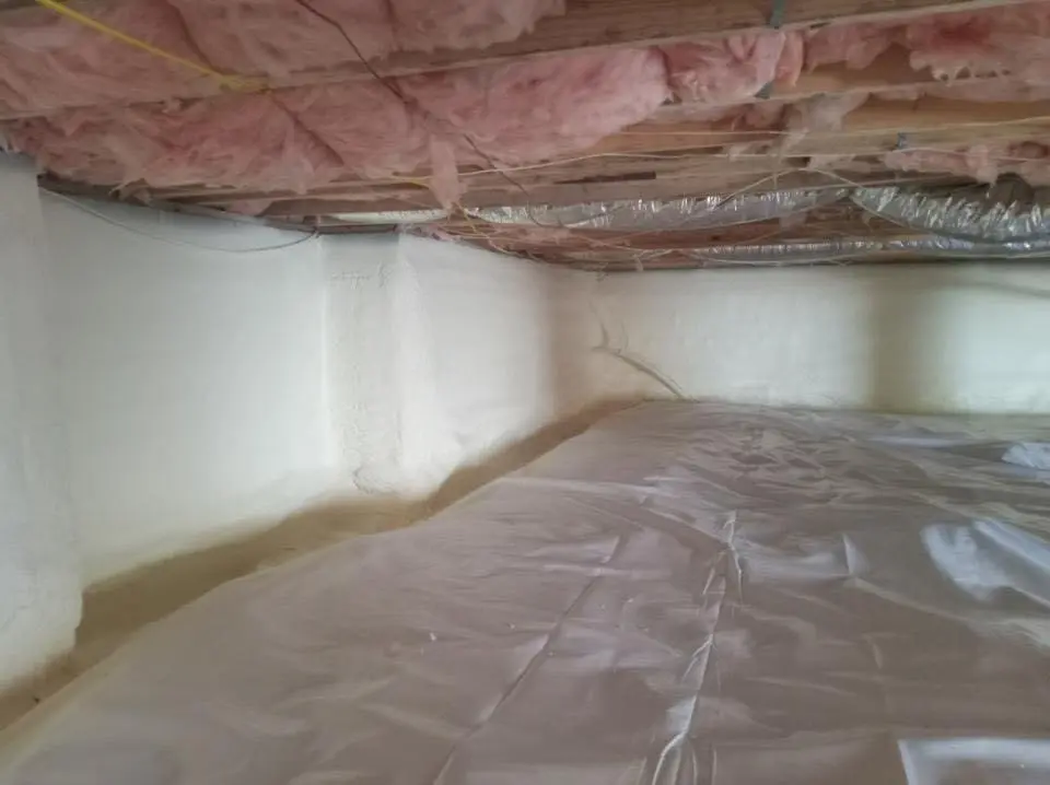 Crawl space encapsulation with closed-cell spray foam for Attic Insulation in Carneys Point